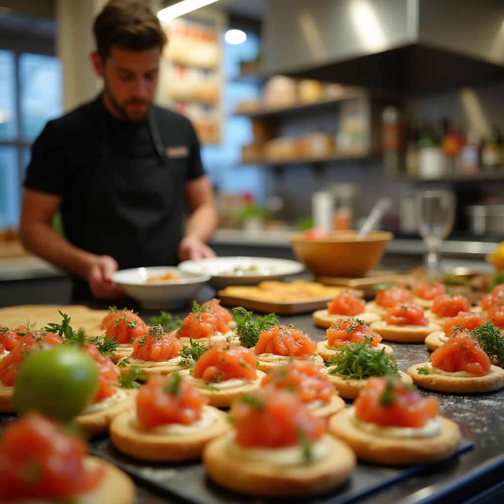 Taller educativo en un mercado español